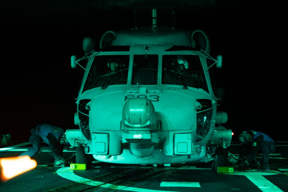 Night Flight Quarters Aboard the USS Oscar Austin (DDG 79)