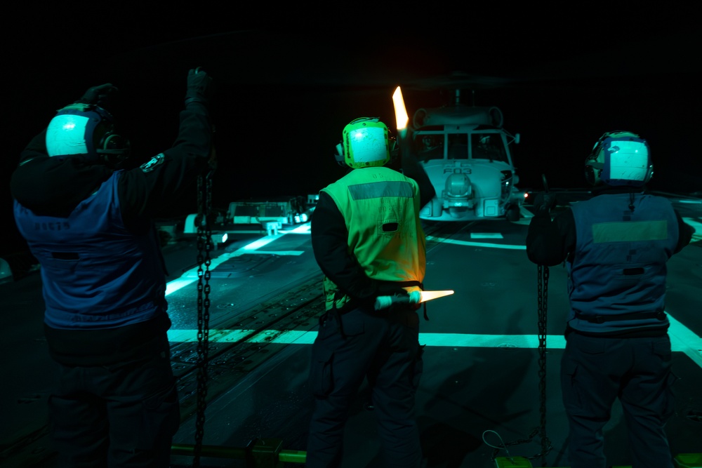 Night Flight Quarters Aboard the USS Oscar Austin (DDG 79)