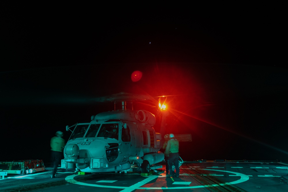 Night Flight Quarters Aboard the USS Oscar Austin (DDG 79)