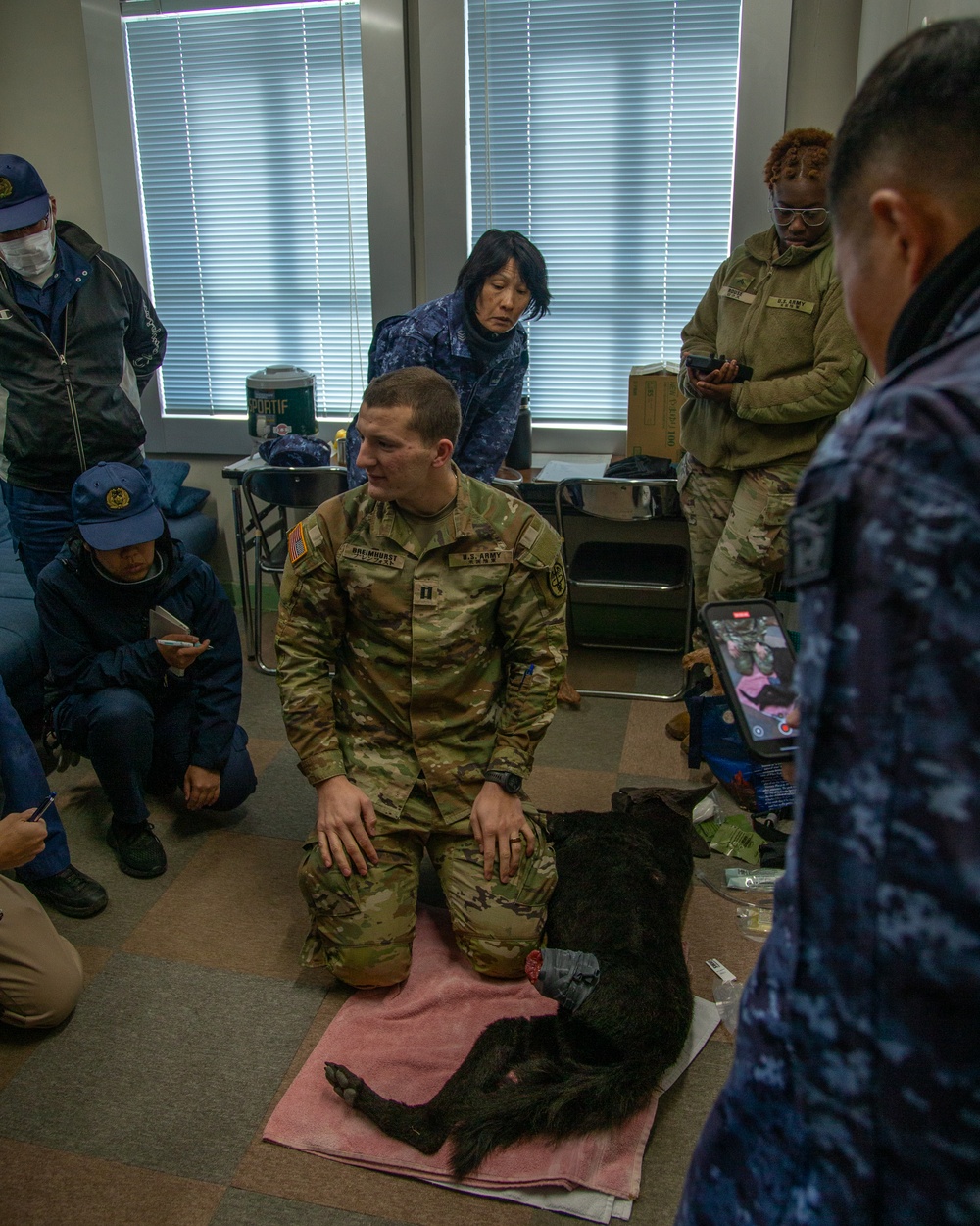 MCAS Iwakuni military working dog handlers train at JMSDF Kure Naval Base, Japan