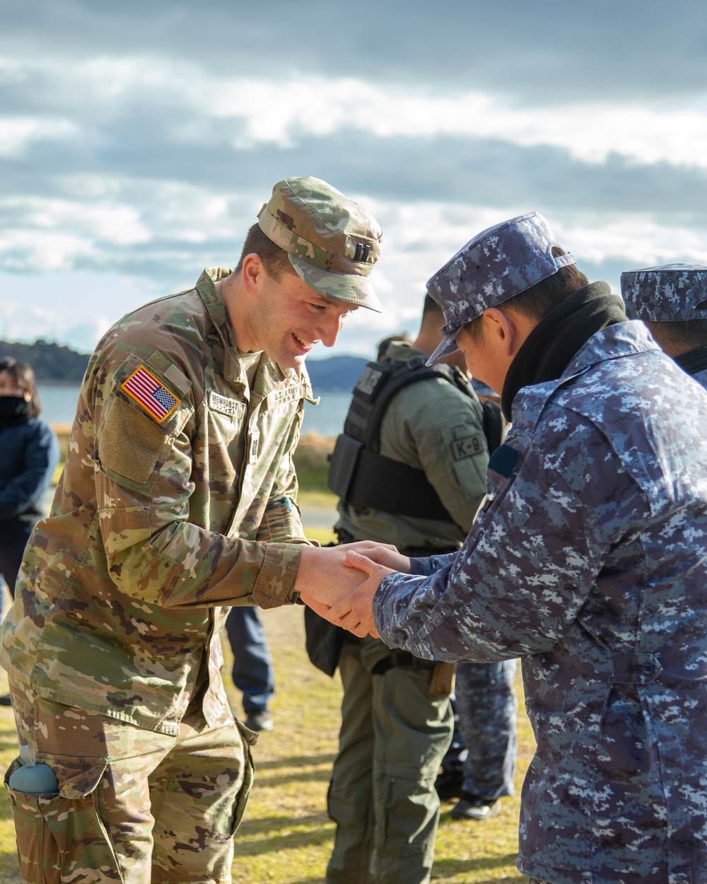 MCAS Iwakuni military working dog handlers train at JMSDF Kure Naval Base, Japan
