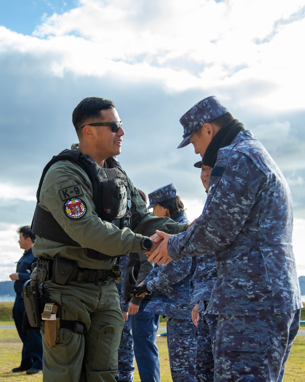 MCAS Iwakuni military working dog handlers train at JMSDF Kure Naval Base, Japan