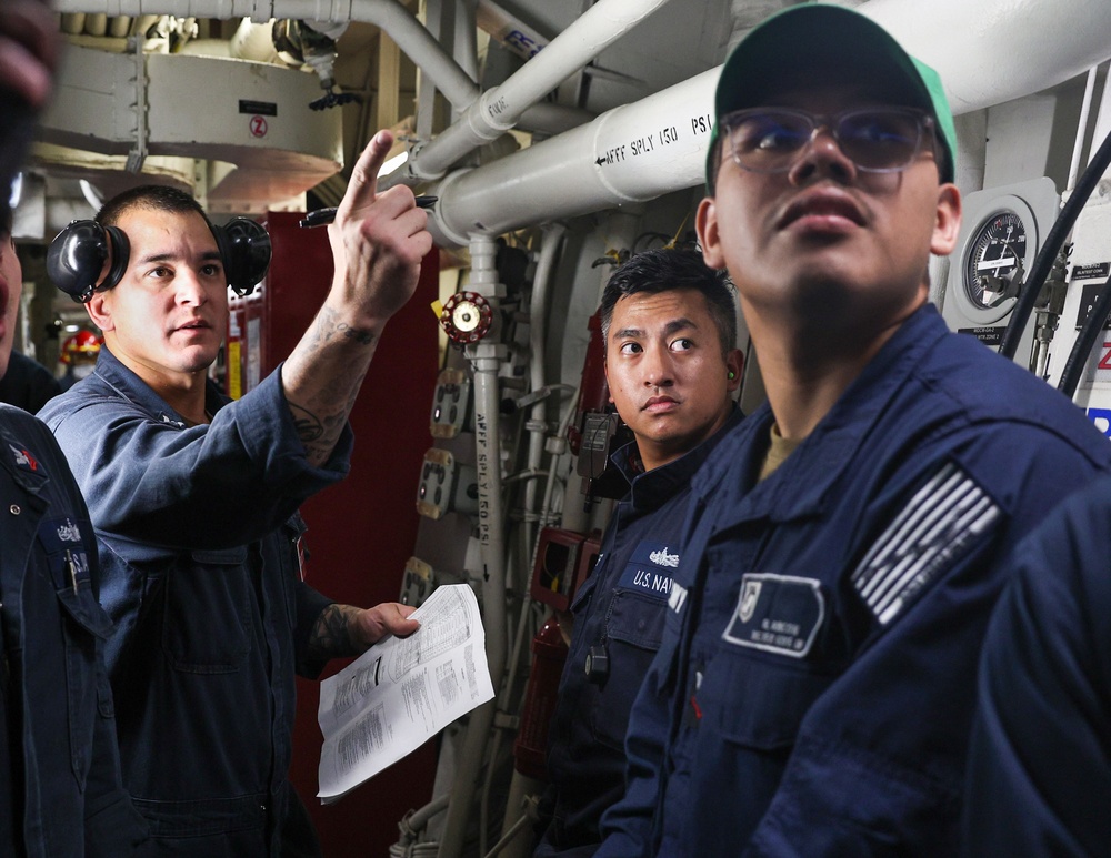USS William P. Lawrence conducts routine operations as part of the Carl Vinson Carrier Strike Group