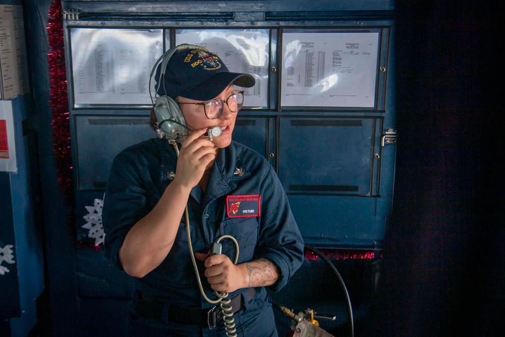 USS Sterett conducts routine operations as part of the Carl Vinson Carrier Strike Group