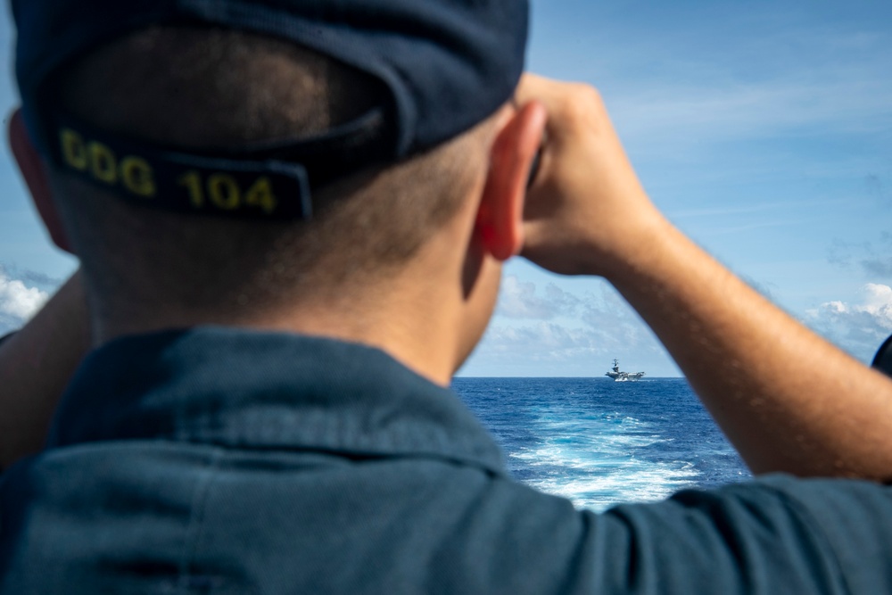 USS Sterett conducts routine operations as part of the Carl Vinson Carrier Strike Group