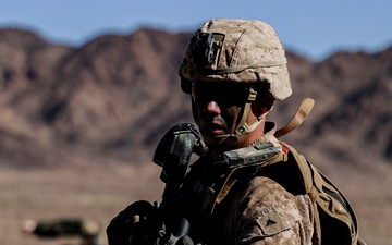 U.S. Marines with 2nd Battalion, 23rd Marine Regiment, conduct platoon supported raids during training for upcoming deployment