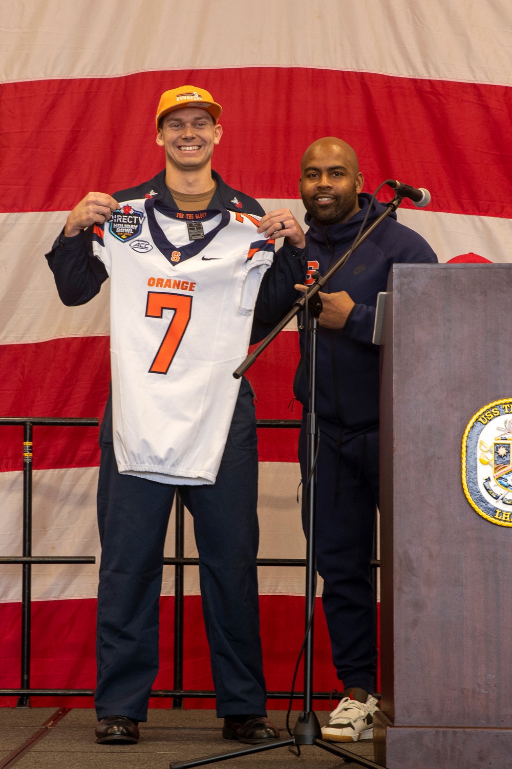 DVIDS Images USS Tripoli Hosts 2024 Holiday Bowl Football Teams