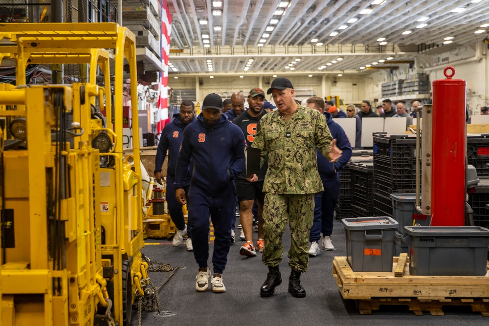 DVIDS Images USS Tripoli Hosts 2024 Holiday Bowl Football Teams