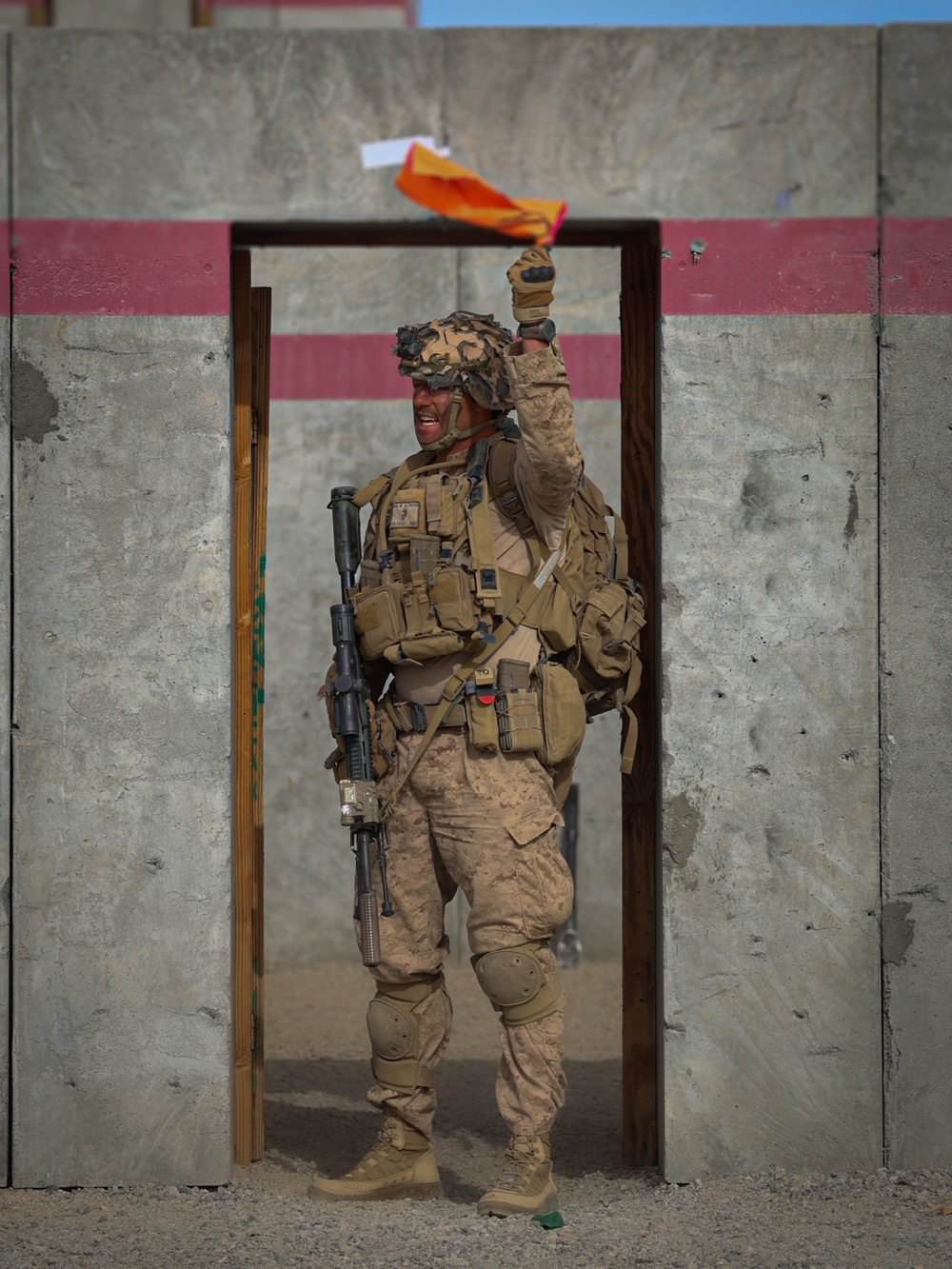 U.S. Marines with Fox Company, 2nd Battalion, 23rd Marine Regiment, conduct a company supported urban attack during training for upcoming deployment     