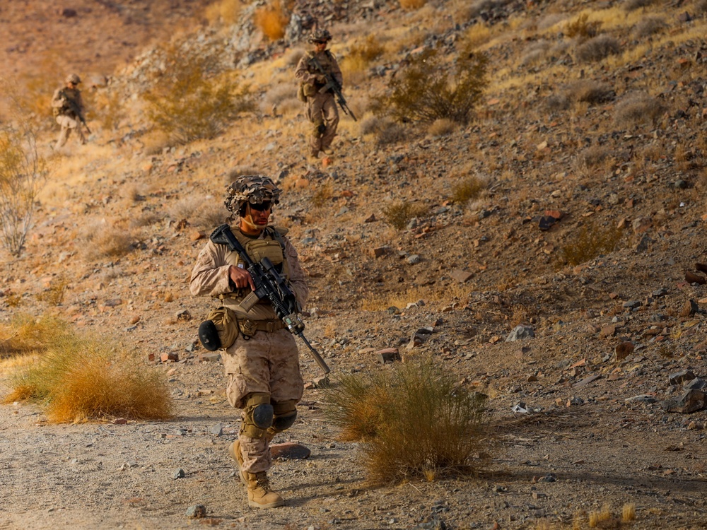 U.S. Marines with Fox Company, 2nd Battalion, 23rd Marine Regiment, conduct a company supported urban attack during training for upcoming deployment     