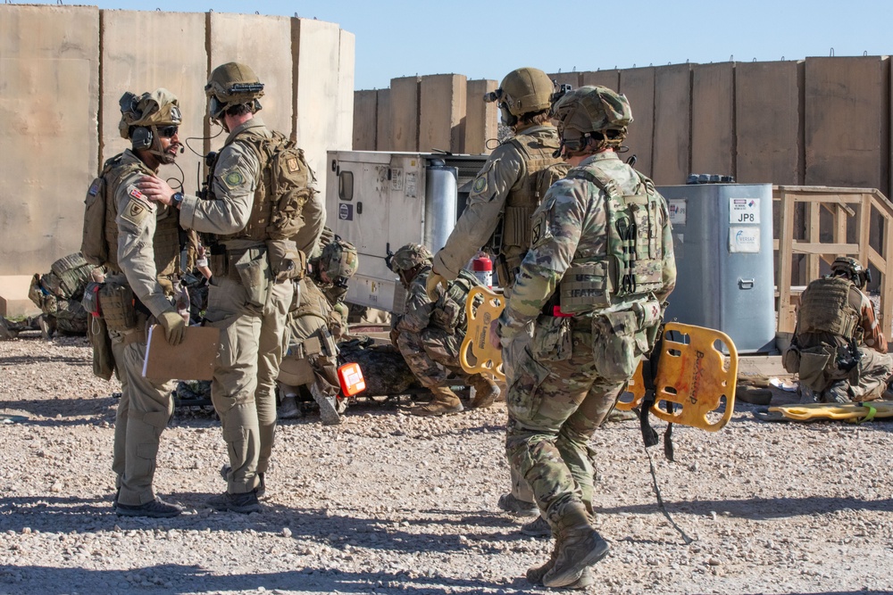 Coalition Members Conduct Base Defense Exercise