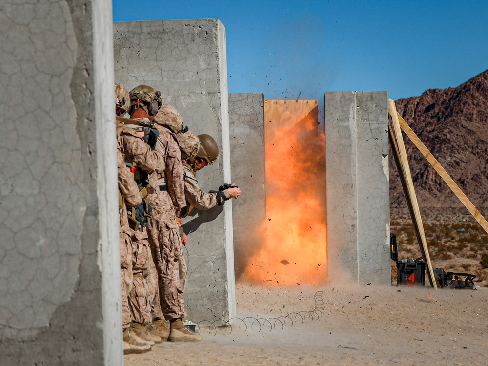 U.S. Marines with 2nd Battalion, 23rd Marine Regiment, conduct squad urban fundamentals course in preparation for upcoming deployment