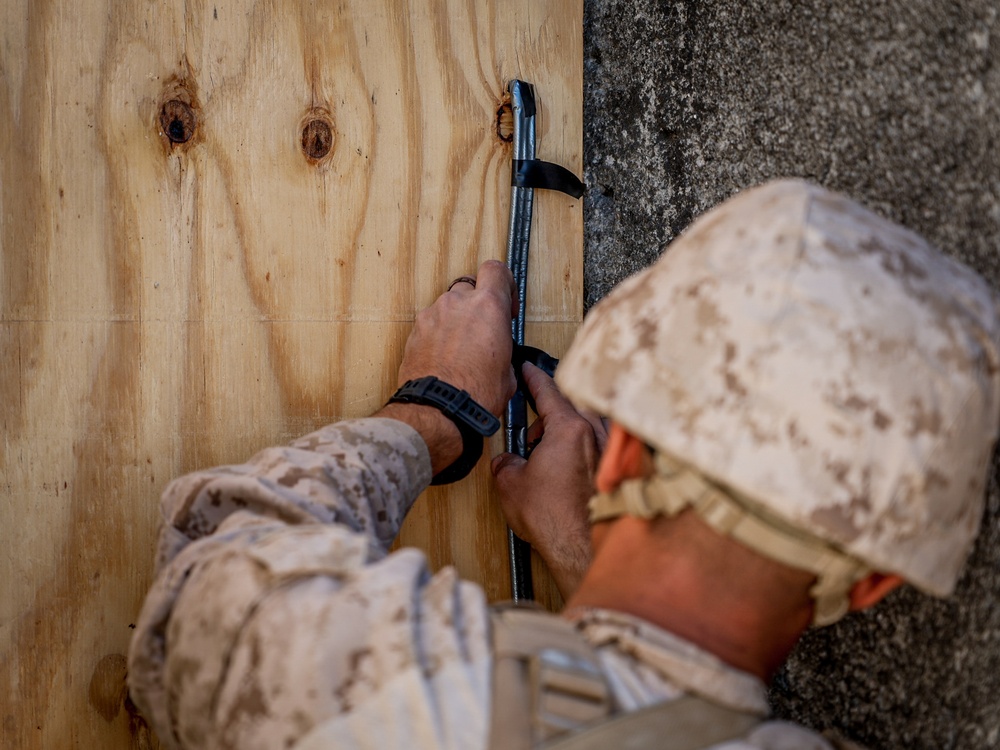 U.S. Marines with 2nd Battalion, 23rd Marine Regiment, conduct squad urban fundamentals course in preparation for upcoming deployment