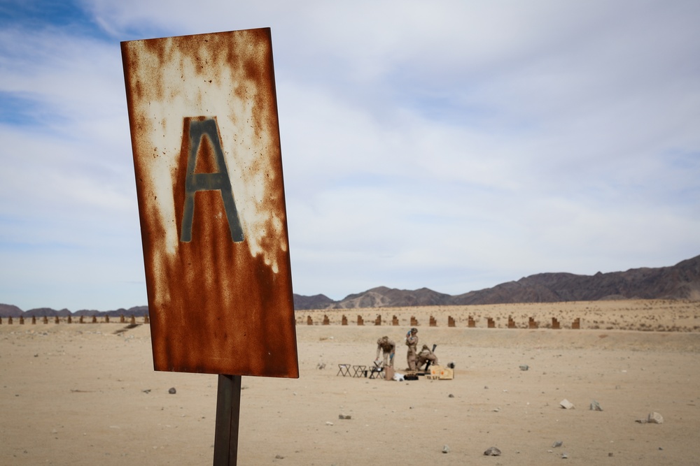 U.S. Marines with 2nd Battalion, 23rd Marine Regiment, fire mortars during training for upcoming deployment