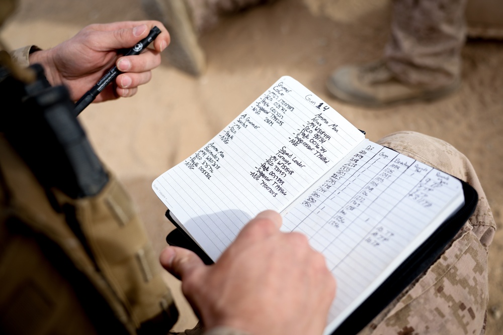 U.S. Marines with 2nd Battalion, 23rd Marine Regiment, fire mortars during training for upcoming deployment