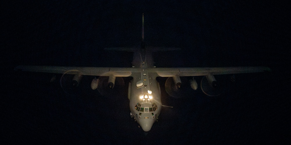 AFCENT AC-130J refuel with tanker gas over USCENTCOM AOR