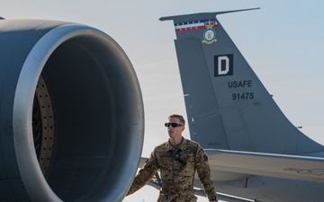 AFCENT AC-130J refuel with tanker gas over USCENTCOM AOR