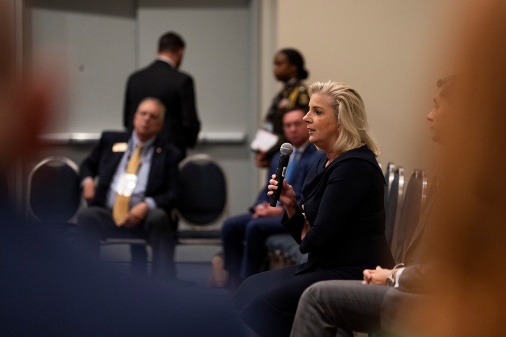 Secretary of the Army, Hon. Christine Wormuth, speaks to Civilian Aides to the Secretary of the Army (CASA) in a meeting during the 2024 Association of the U.S. Army Annual Meeting and Exposition