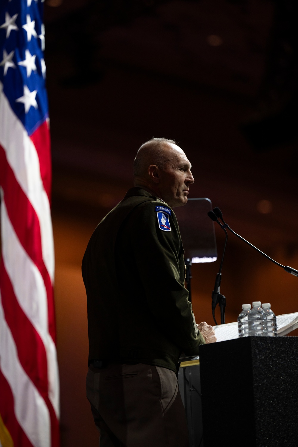 U.S. Army Gen. Randy A. George, Chief of Staff, gives a speech during the Eisenhower Luncheon at the 2024 Association of the United States Annual Meeting and Exposition