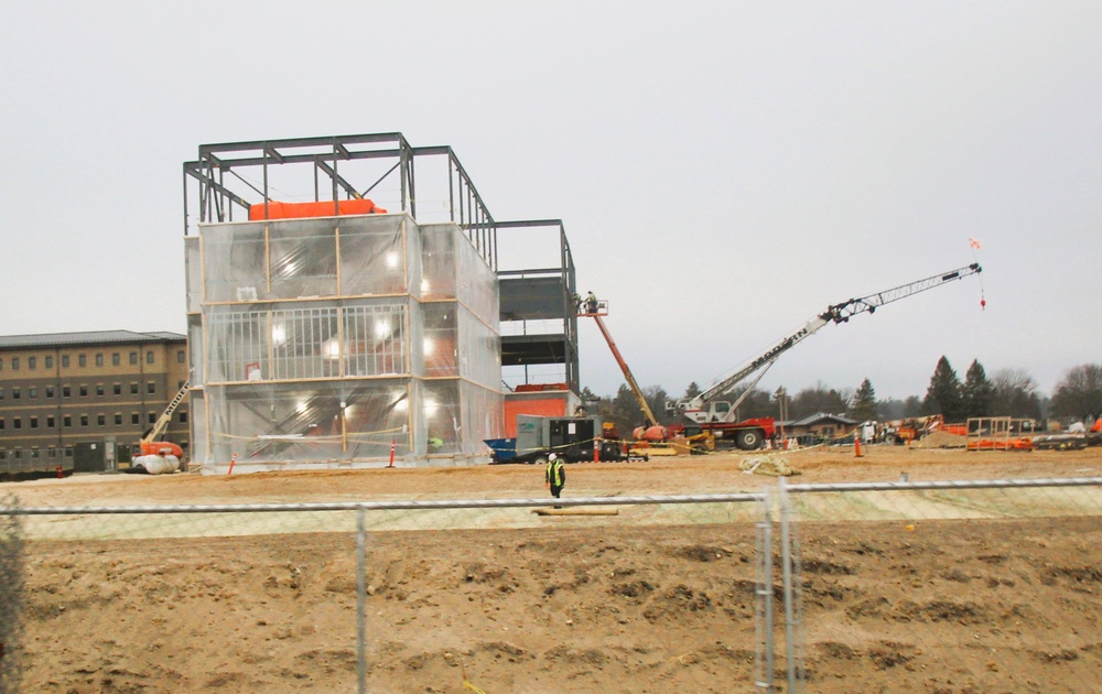 December 2024 construction operations for Fort McCoy East Barracks Project