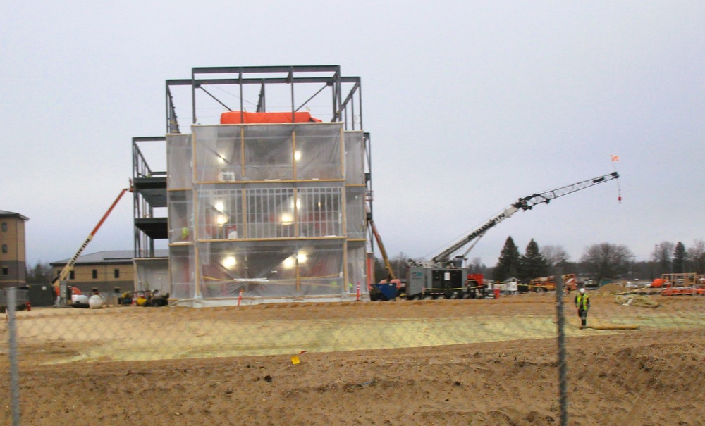 December 2024 construction operations for Fort McCoy East Barracks Project