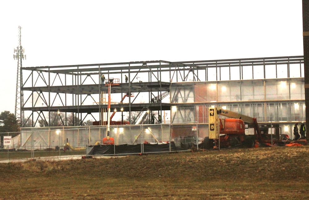 December 2024 construction operations for Fort McCoy East Barracks Project