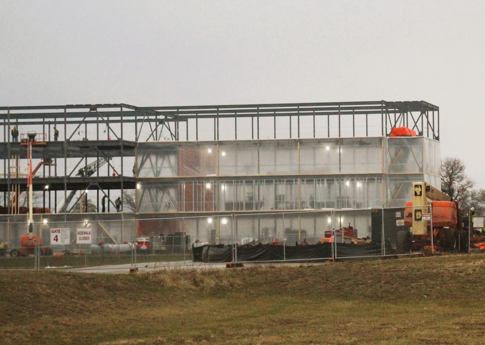 December 2024 construction operations for Fort McCoy East Barracks Project