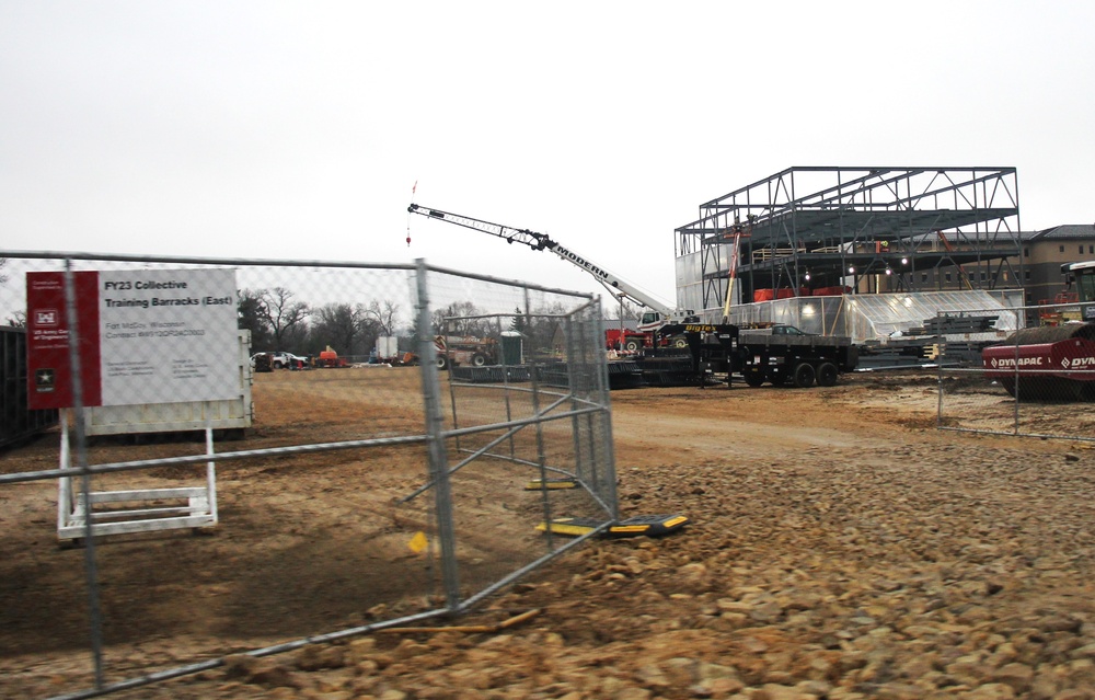 December 2024 construction operations for Fort McCoy East Barracks Project