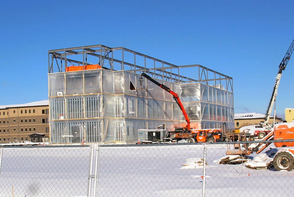 December 2024 construction operations for Fort McCoy East Barracks Project