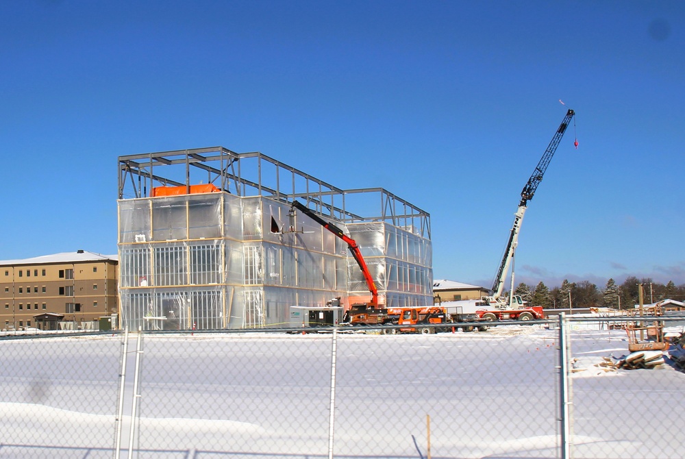 December 2024 construction operations for Fort McCoy East Barracks Project