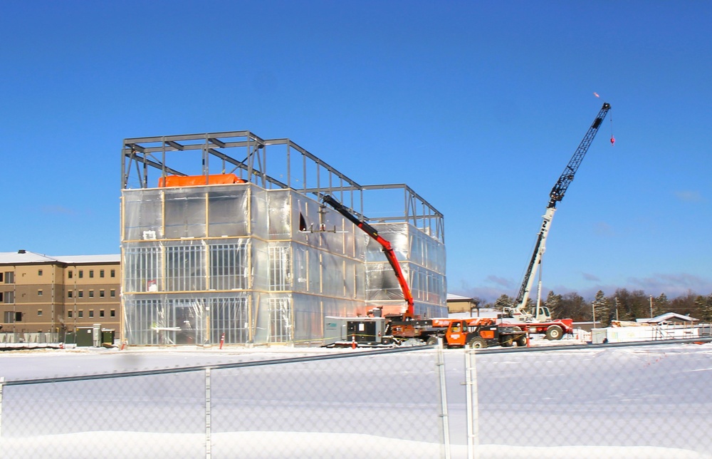 December 2024 construction operations for Fort McCoy East Barracks Project