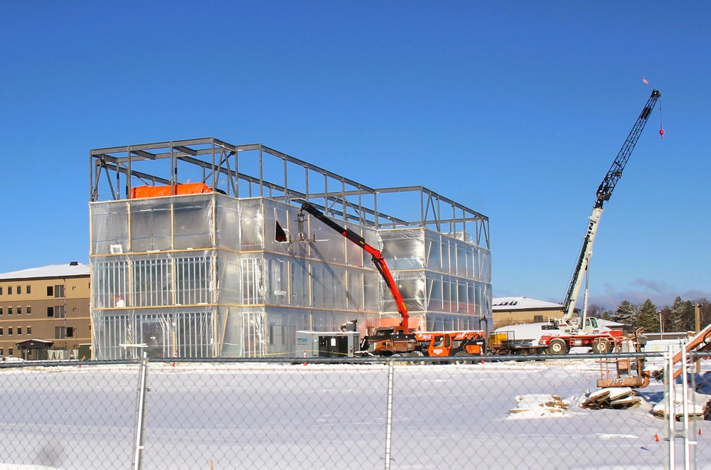 December 2024 construction operations for Fort McCoy East Barracks Project