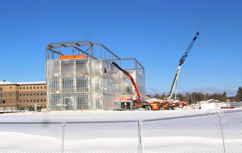 December 2024 construction operations for Fort McCoy East Barracks Project