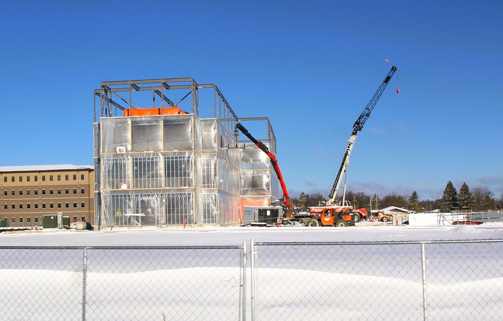 December 2024 construction operations for Fort McCoy East Barracks Project