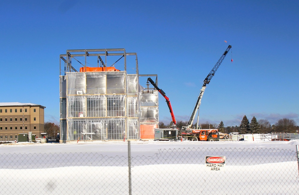 December 2024 construction operations for Fort McCoy East Barracks Project