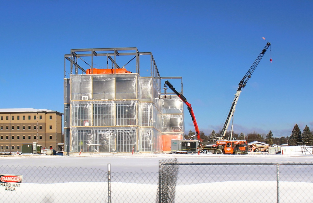 December 2024 construction operations for Fort McCoy East Barracks Project