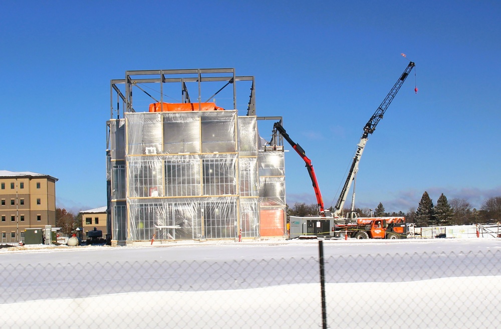 December 2024 construction operations for Fort McCoy East Barracks Project