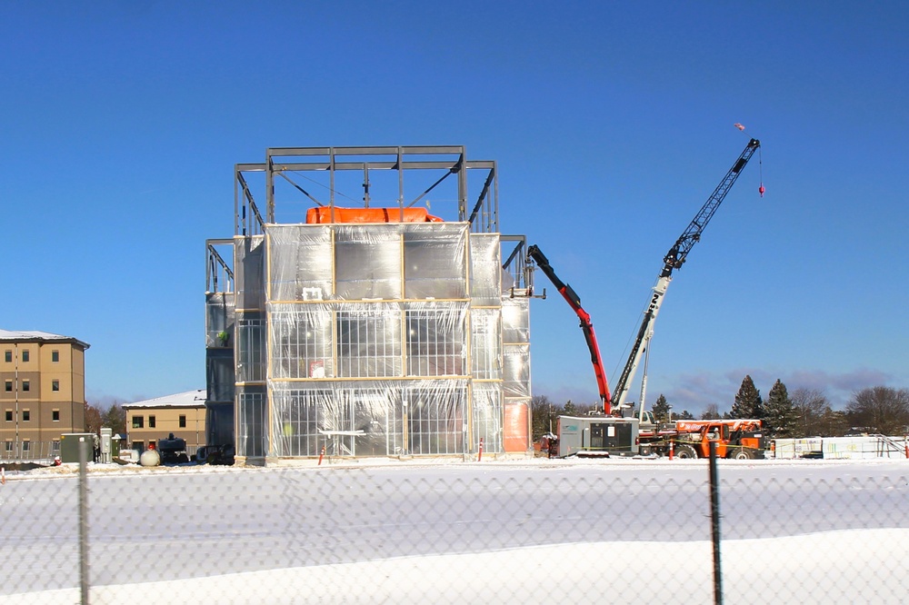 December 2024 construction operations for Fort McCoy East Barracks Project