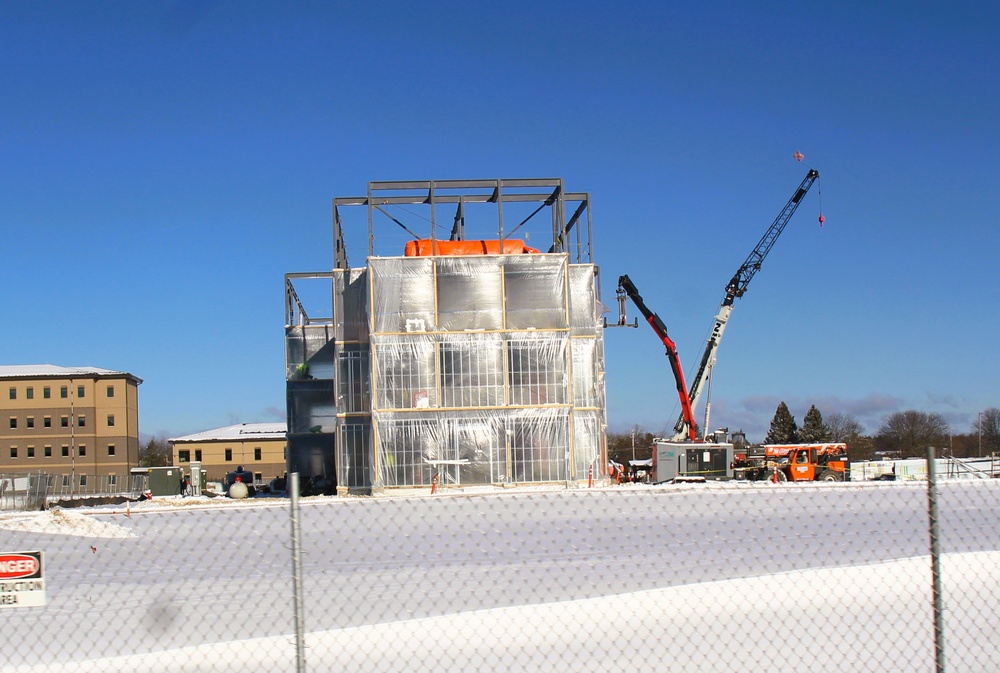 December 2024 construction operations for Fort McCoy East Barracks Project