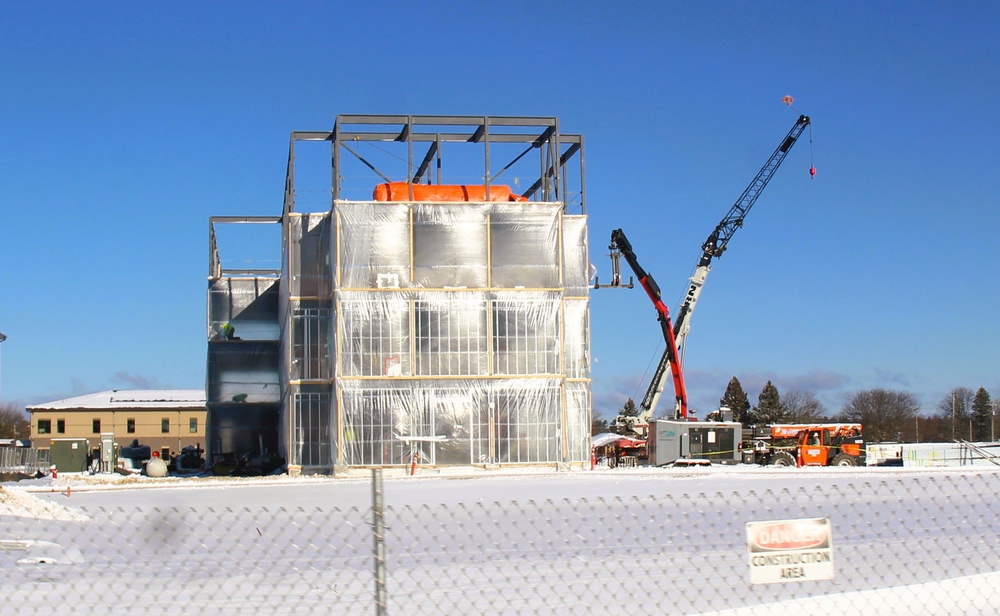 December 2024 construction operations for Fort McCoy East Barracks Project