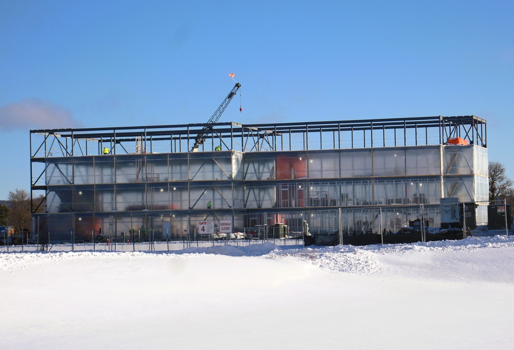 December 2024 construction operations for Fort McCoy East Barracks Project