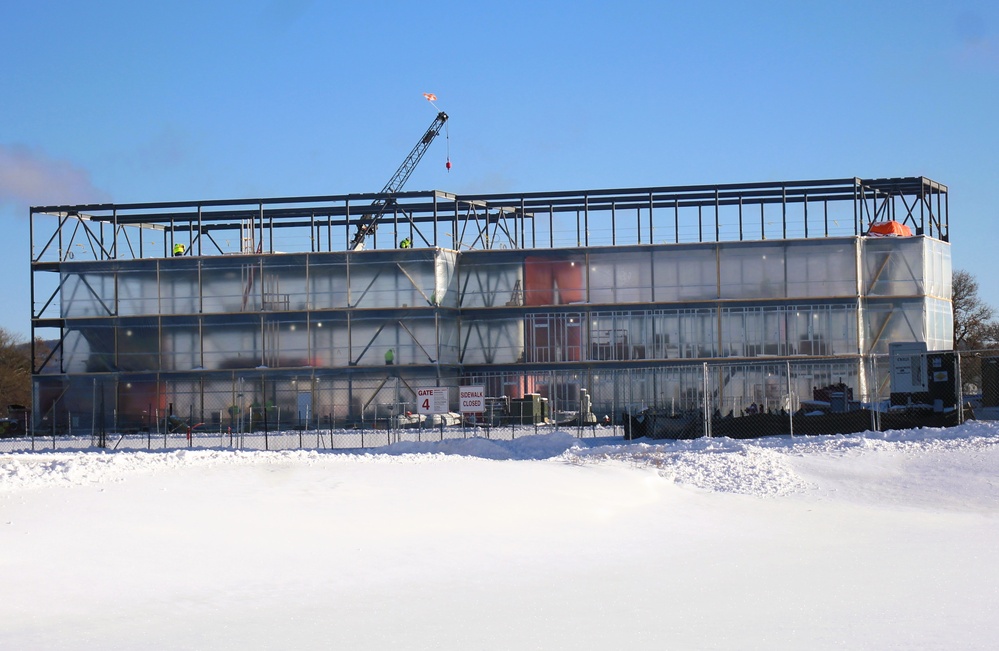 December 2024 construction operations for Fort McCoy East Barracks Project