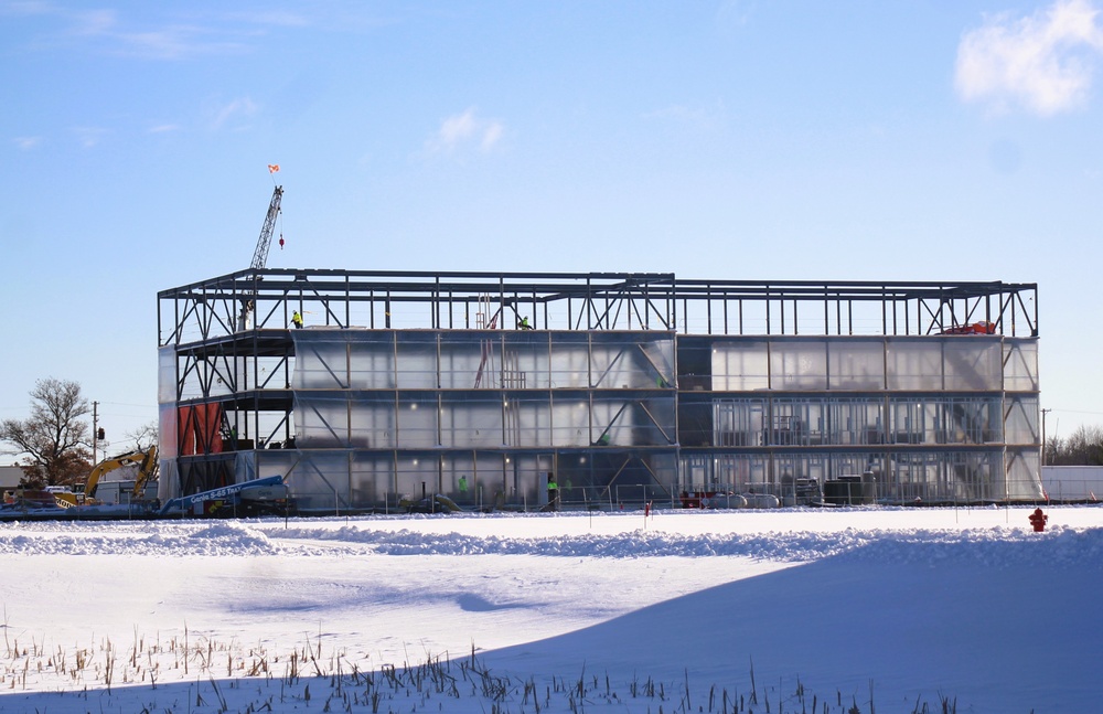 December 2024 construction operations for Fort McCoy East Barracks Project