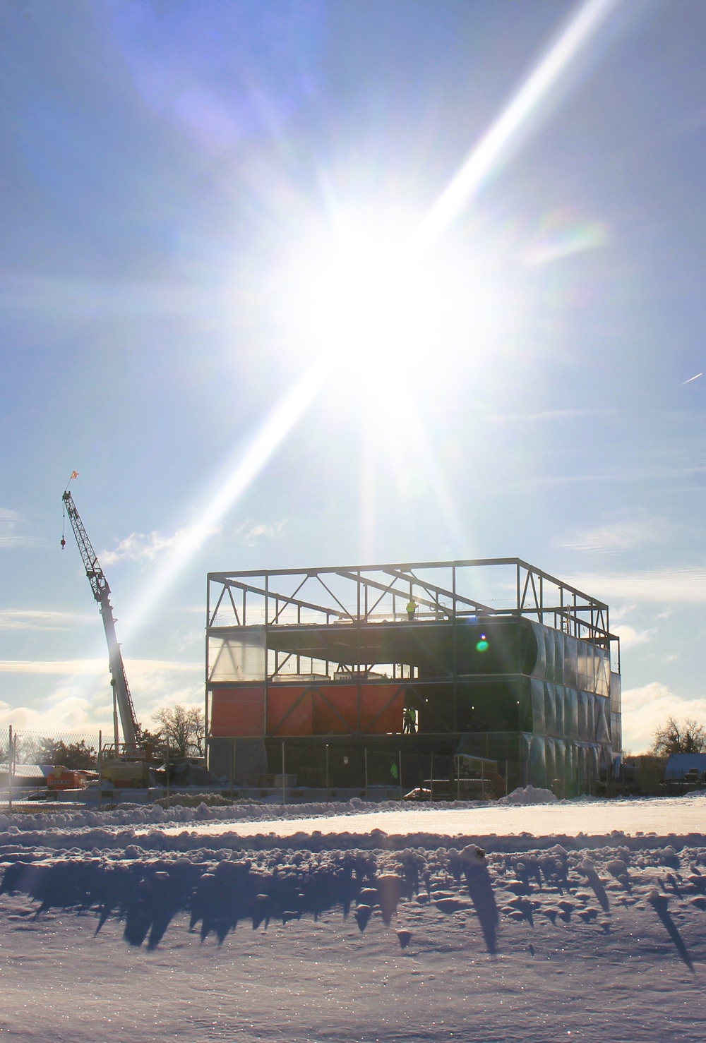 December 2024 construction operations for Fort McCoy East Barracks Project