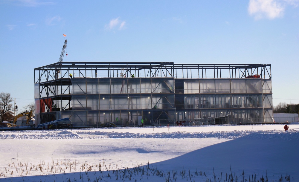 December 2024 construction operations for Fort McCoy East Barracks Project