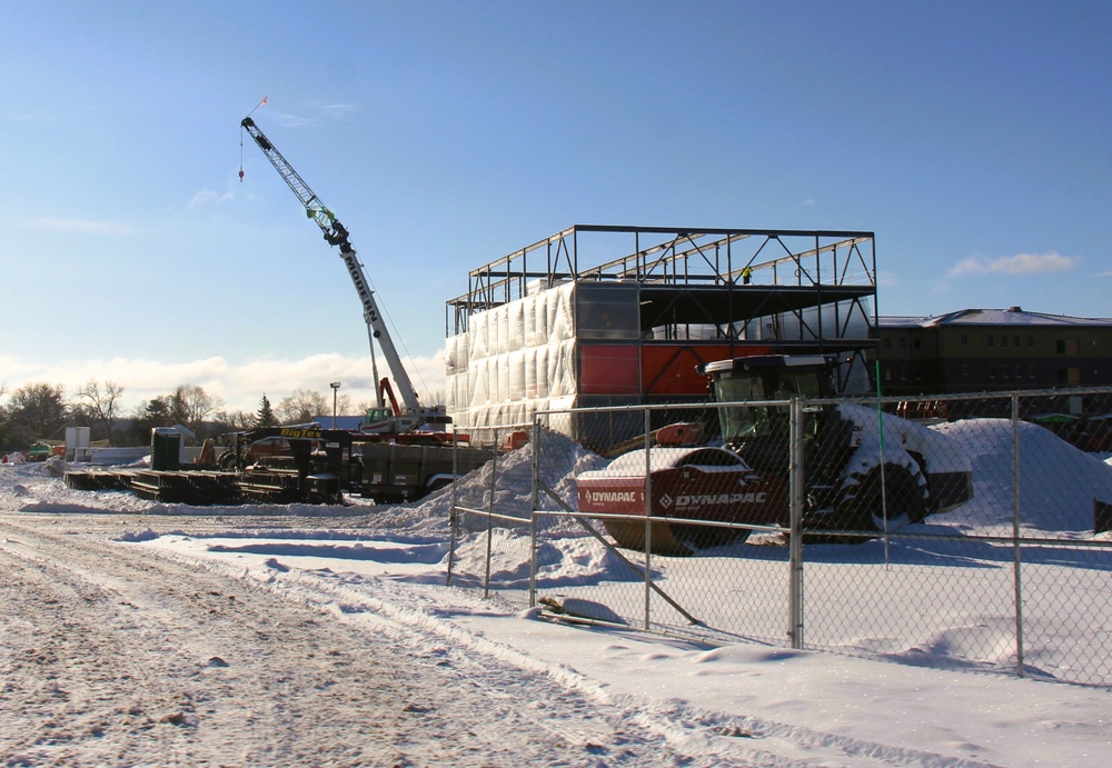 December 2024 construction operations for Fort McCoy East Barracks Project