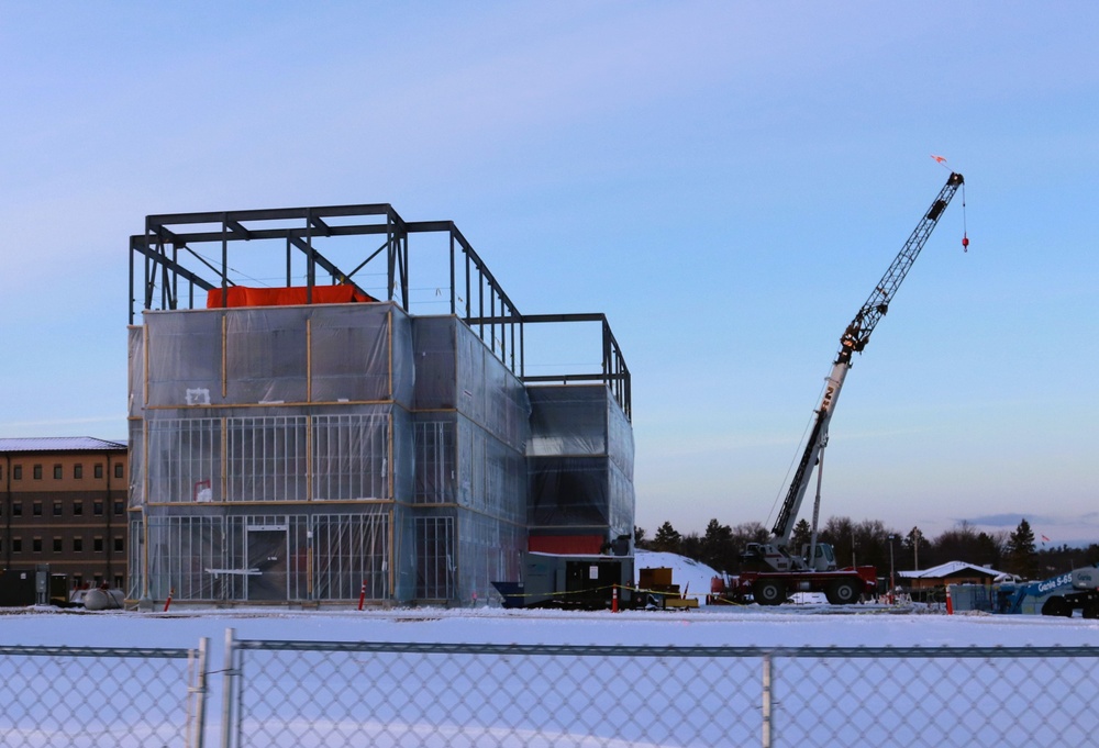 December 2024 construction operations for Fort McCoy East Barracks Project