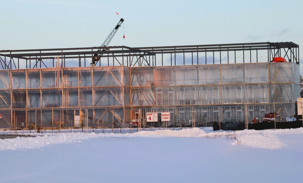 December 2024 construction operations for Fort McCoy East Barracks Project