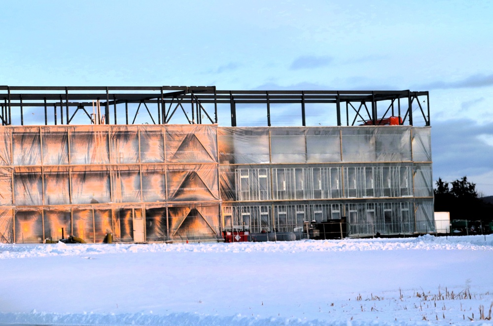 December 2024 construction operations for Fort McCoy East Barracks Project