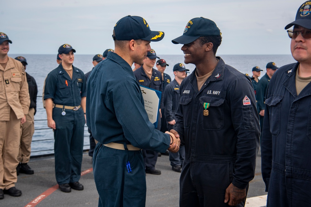 USS Sterett conducts routine operations as part of the Carl Vinson Carrier Strike Group